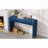 Rustic Console Table with 3 Fluted Drawers – Solid Wood Veneer, Navy