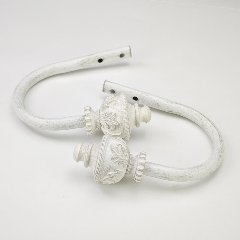 Ensemble de 2 rideaux ornés de rideaux sculptés, Blanc