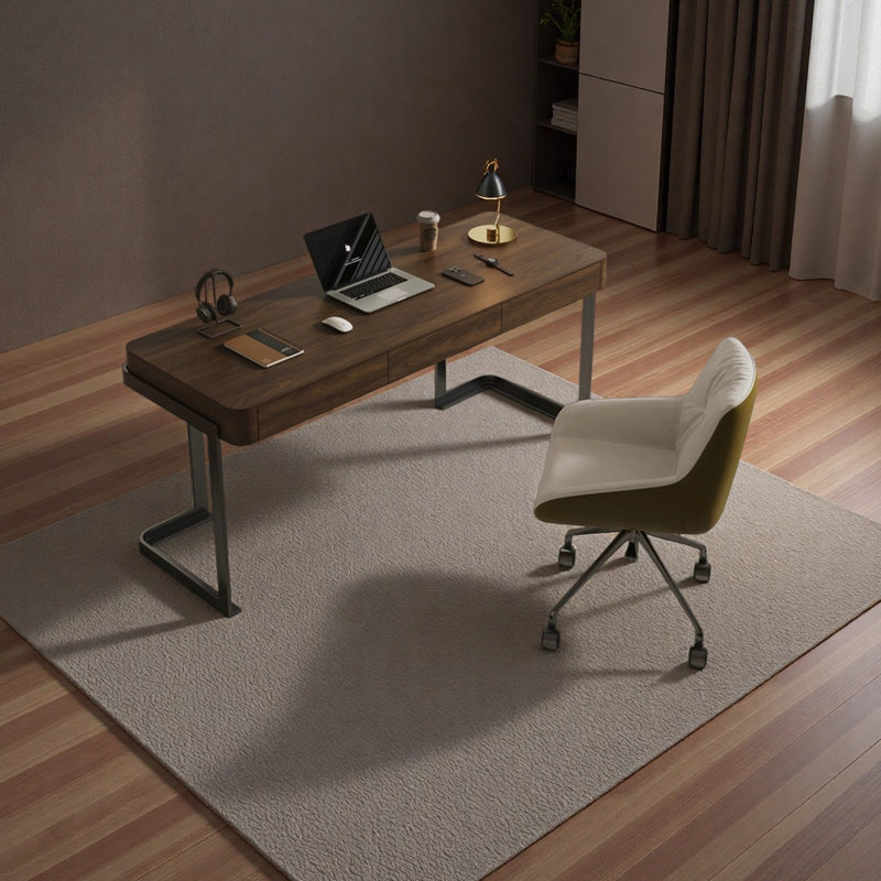 Élégant bureau haut de gamme de style rétro, H 29,52 po x l 62,99 po x P 23,62 po