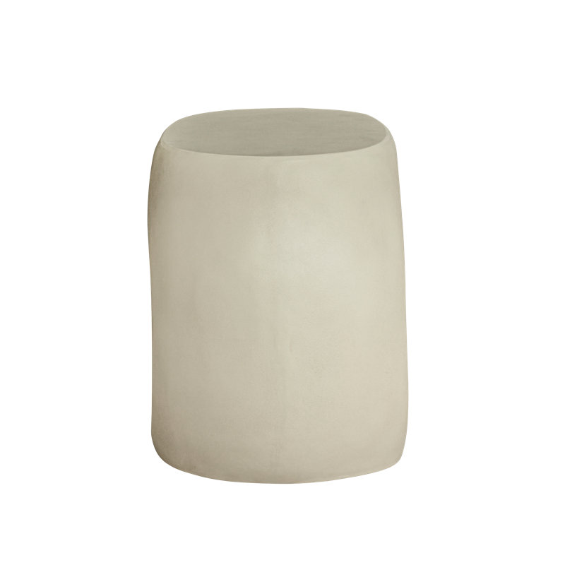 Trae 18'' Backless Outdoor Bar Stool, Cream
