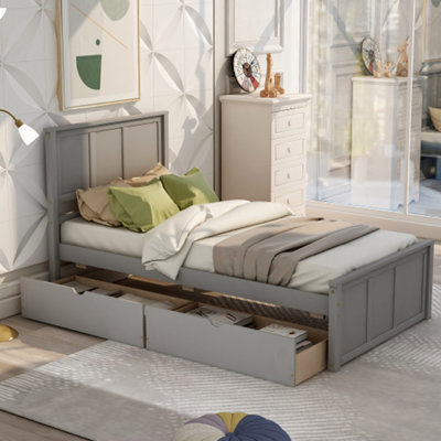 Lit plateforme simple avec 2 tiroirs