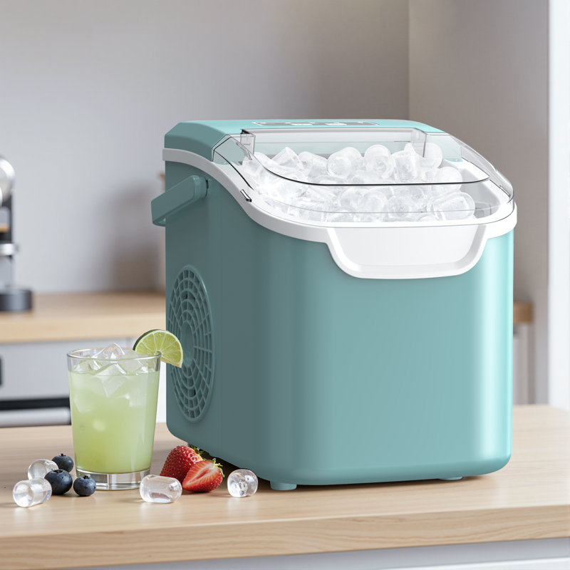 Machine à glace de comptoir Havato, machines à glaçons autonettoyantes, 26 lb / 24 heures, 8 cubes de glace prêts en 6 minutes pour la maison / cuisine / bar / fête / camping