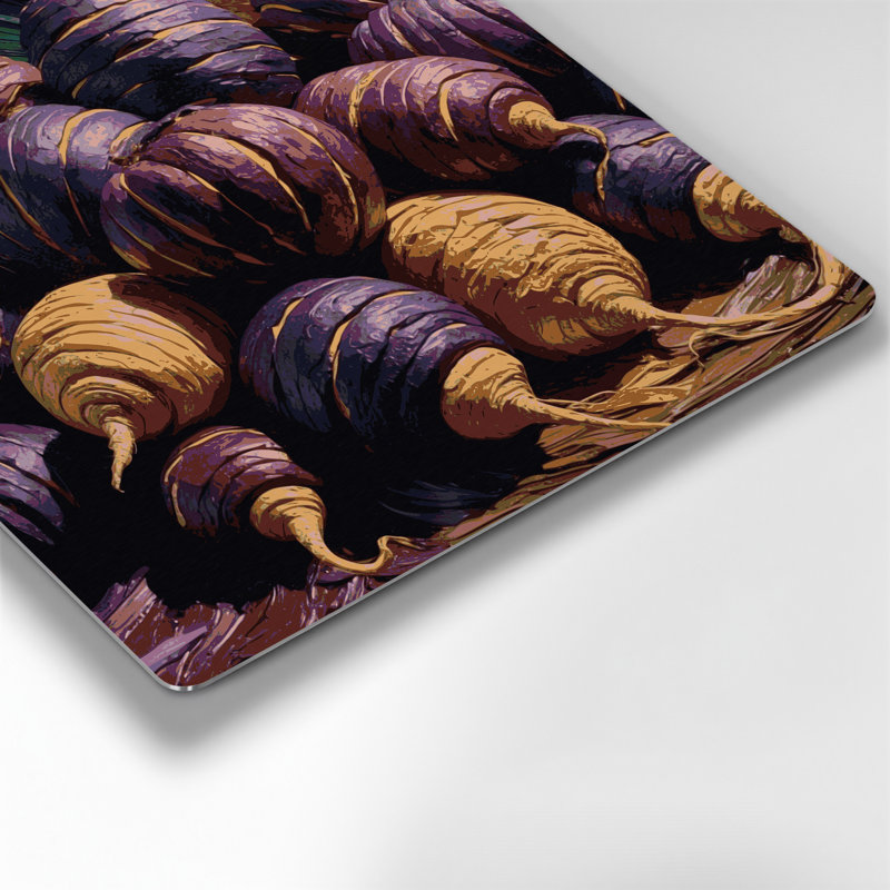 Légumes, art mural mauve en métal, H 12 po x l 12 po