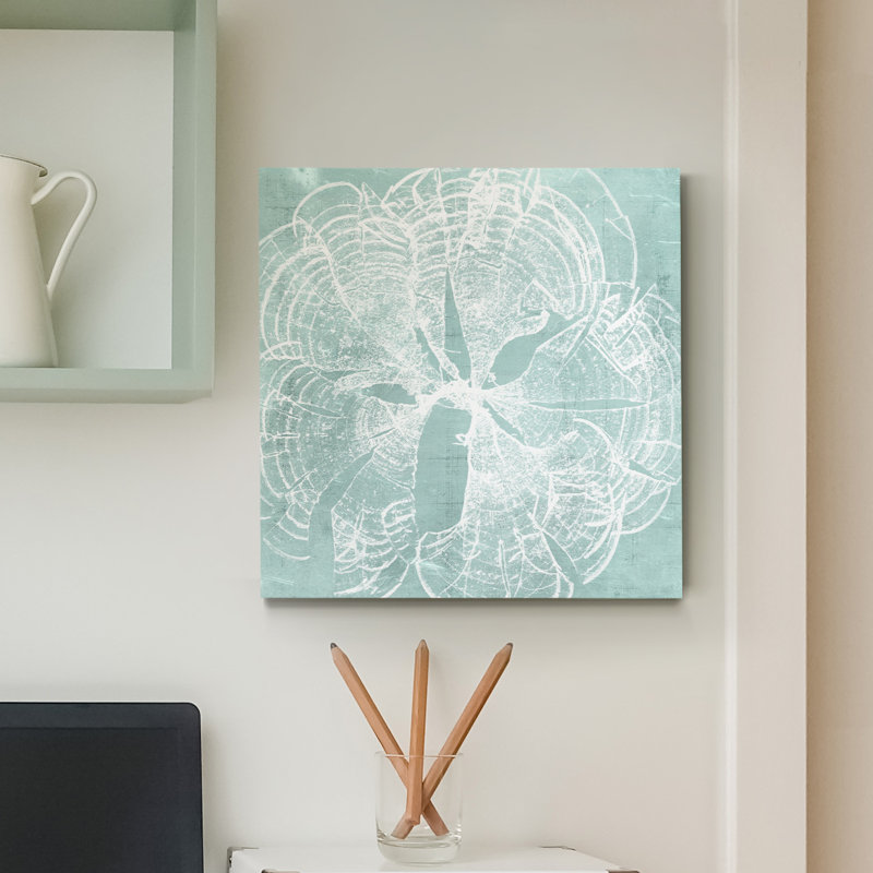 « algues on aqua viii », reproduction de peinture sur toile tendue, H 16 po x l 16 po x P 1 po