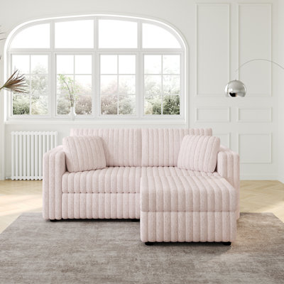 Modern Sofa75.6"Soft  Modular 2-Person Sofa With Hydraulic Lift. Highly Comtable & Stylish. Matches 30.7" Ottoman. Ideal   & .  Pink