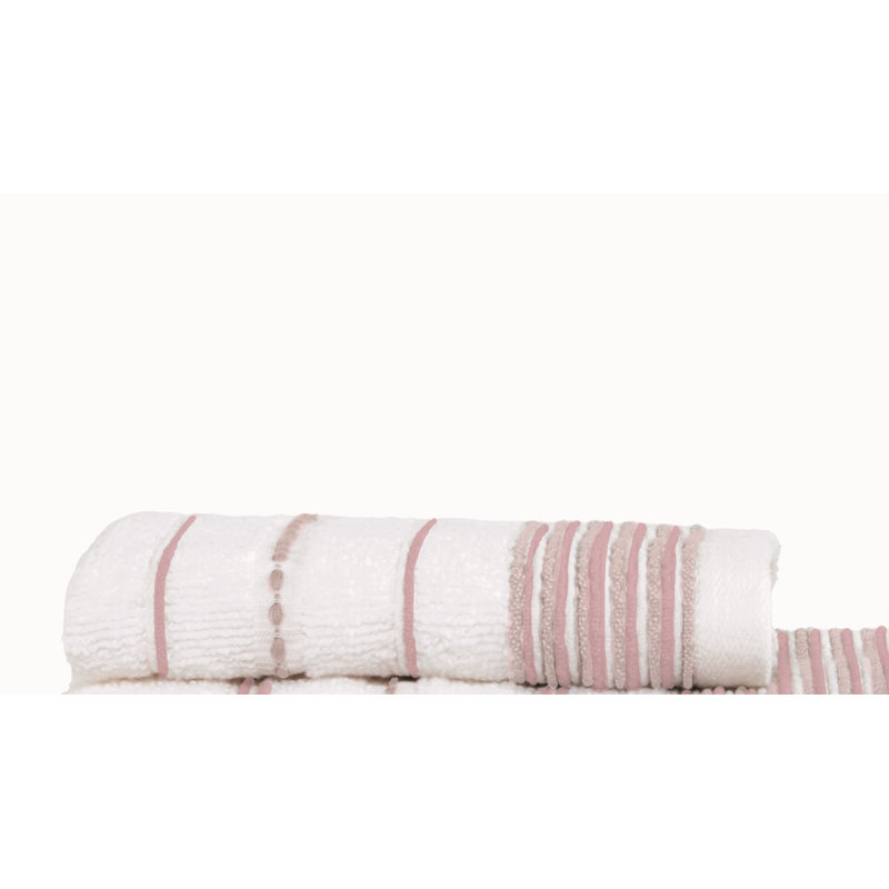 Dickinson Stripe 6 Piece Towel Bale Blush, Washcloth, Pink