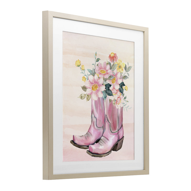 Motif de fleurs sauvages Wildflower, H 21 po x l 17 po, Cadre de récolte en pin