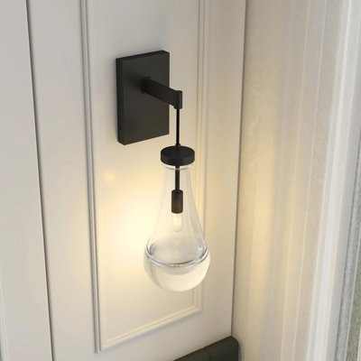 Appliques murales avec verre transparent en forme de goutte d'eau, luminaire de salle de bain moderne, éclairage mural pour le salon, le couloir, le bureau de réception