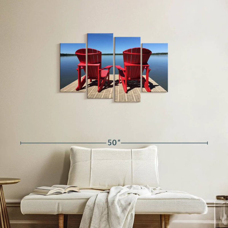 Chaises Adirondack rouges Mehar, H 22 po x l 36 po