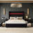 Upholstered Platform Bed with Storage Drawers and Charging Station, Wood Slat Support Bed Frame-1488557192-1488557194