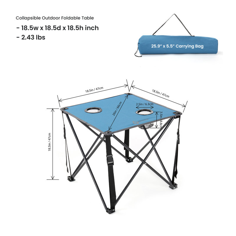 Table de camping pliante, Bleu