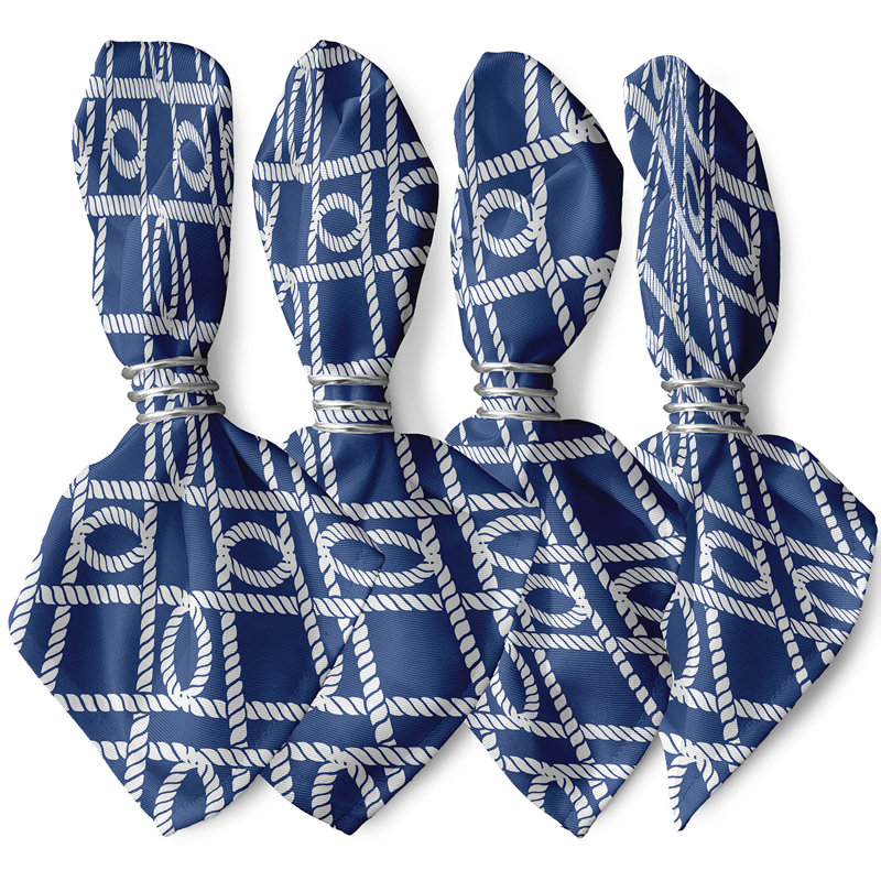 Ensemble de serviettes 4 pièces Ludwig, L 18 po x L 18 po, Bleu