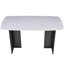 Table de salle à manger rectangulaire en verre trempé de style moderne pour 6 personnes, avec un motif en marbre avec des pieds en métal évidé noirs, une table de salle à manger idéale pour les salons et les bureaux à domicile.-32322017-32322019