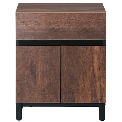 Aadam Modern End Table With 1 Drawer & 1 Storage Cabinet
