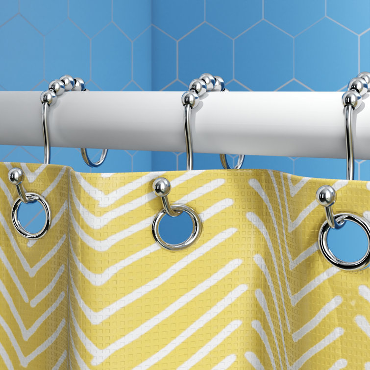 Bath Bliss 12 Pack Shower Curtain with Double Hooks - Chrome