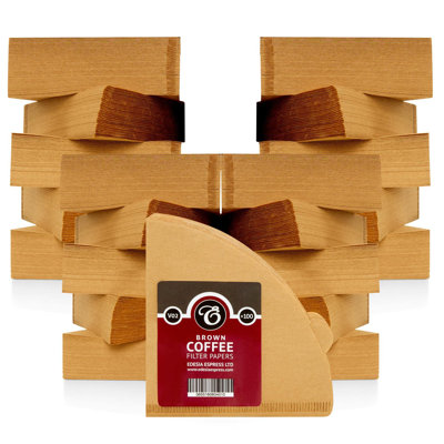2000 Size V02 Brown Coffee Filter Paper Cones – V Shaped, Compatible With Hario