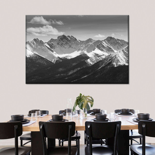 Millwood Pines Monochrome Rocky Mountains Canvas Print On Canvas Print ...