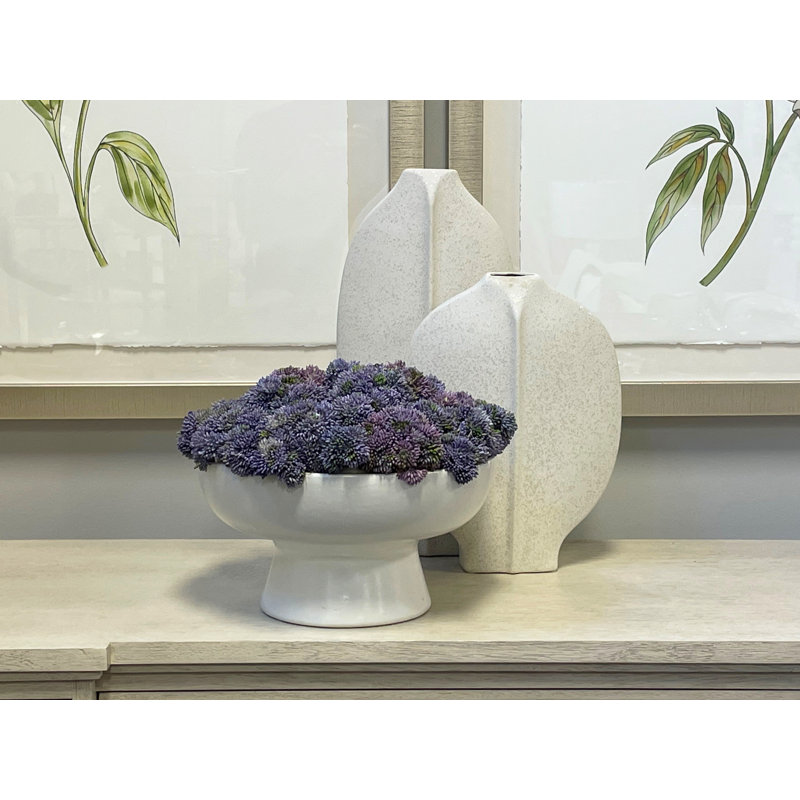 Arrangement floral succulent dans un vase, Mauve