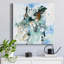 Chouette sur toile tendue avec châssis bleu - prêt à accrocher-1286666755