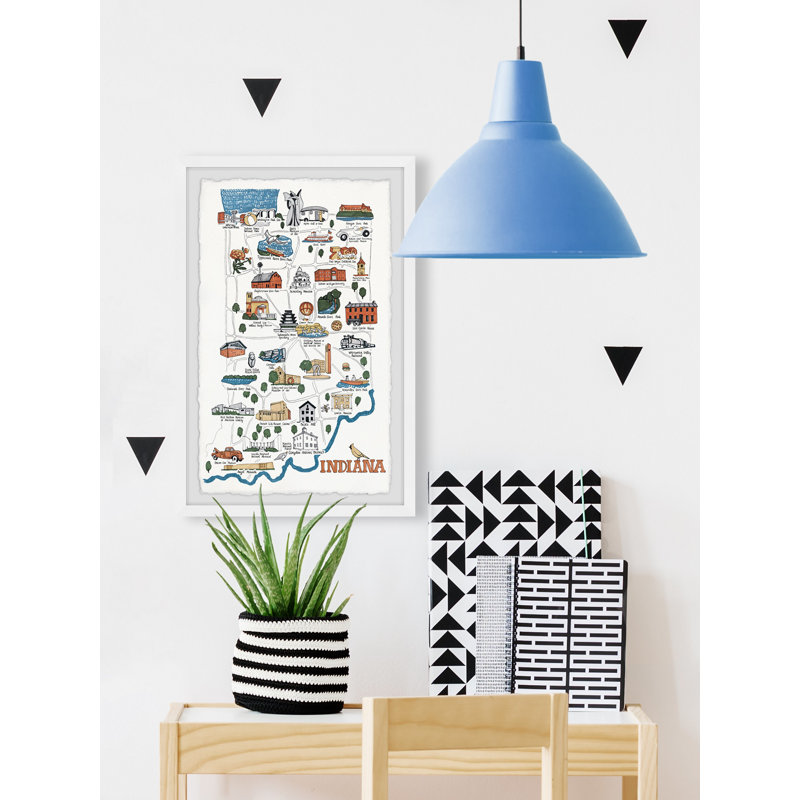 «White Indiana Spots» par - Peinture encadrée, H 12 po x l 8 po x P 1,5 po