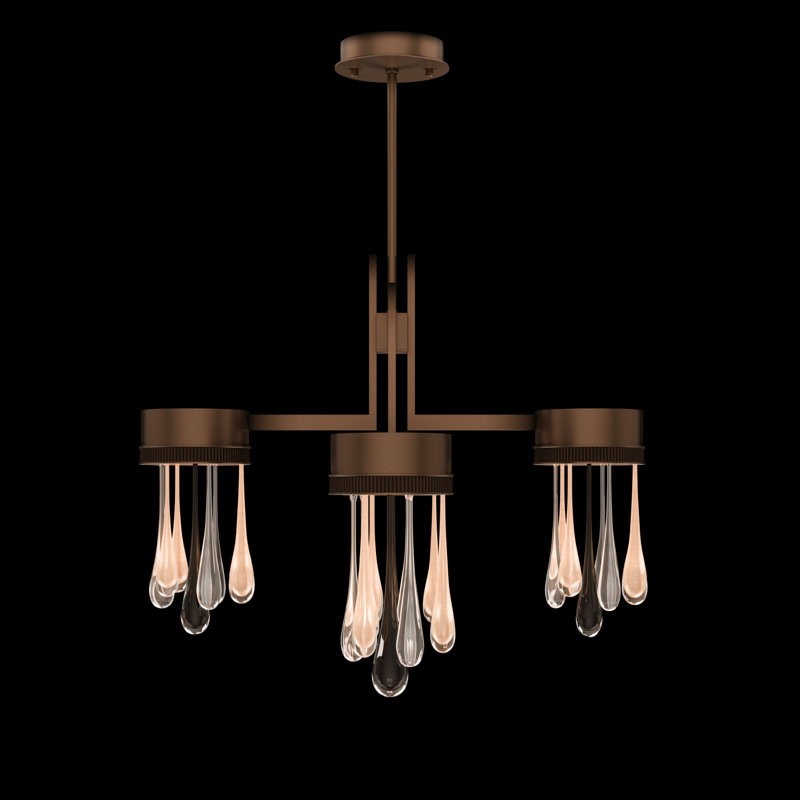Rain 33"W Round Pendant, Ombre Copper