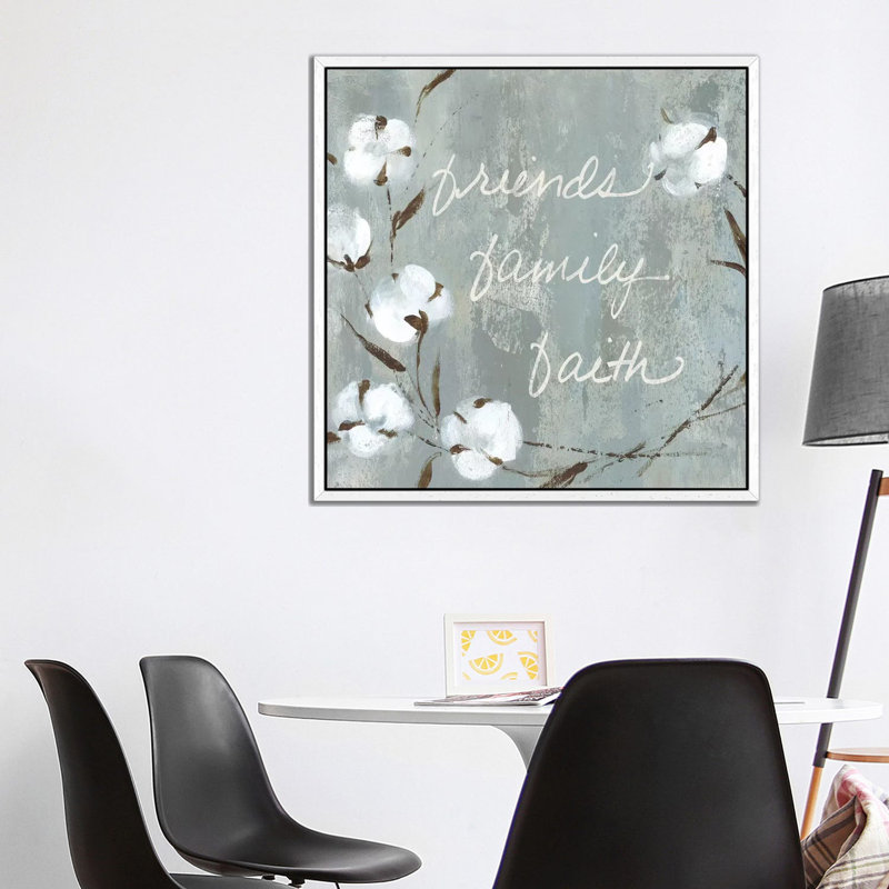 Cotton Friends 1 Piece Wall Art on Canvas, 93.98 cm H x 93.98 cm W, White Framed Canvas