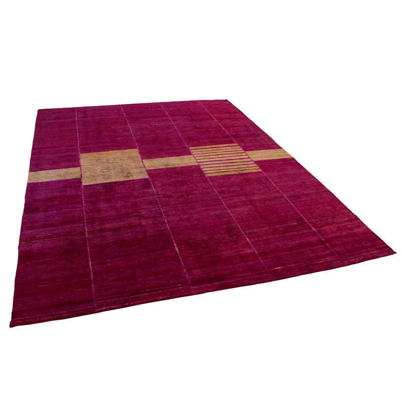 Rumi Hand-Knotted Silk Purple Area Rug, Rectangle 7'11" x 10'10"
