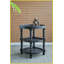 Bois noir traditionnel Table basse ronde en rotin à 3 niveaux pour le salon, peu encombrante Style adaptable-780619021