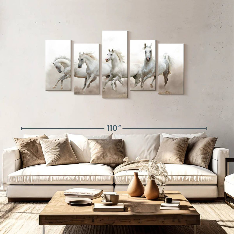 Brampt White Arabian Horses, 40'' H X 80'' W