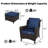 5-Person Patio PE Wicker Furniture Set with Side Table, 3-Seat Sofa, 2 Armchairs and 2 Ottomans with Blue Cushions-288161095
