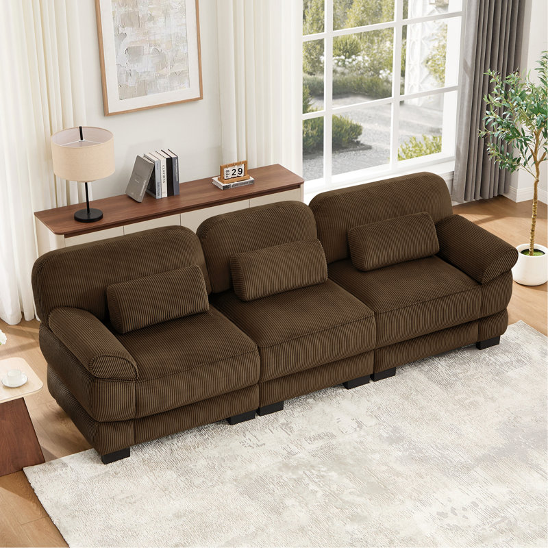 Canapé 3 places Cloud Couch, 104.02" W, Brown