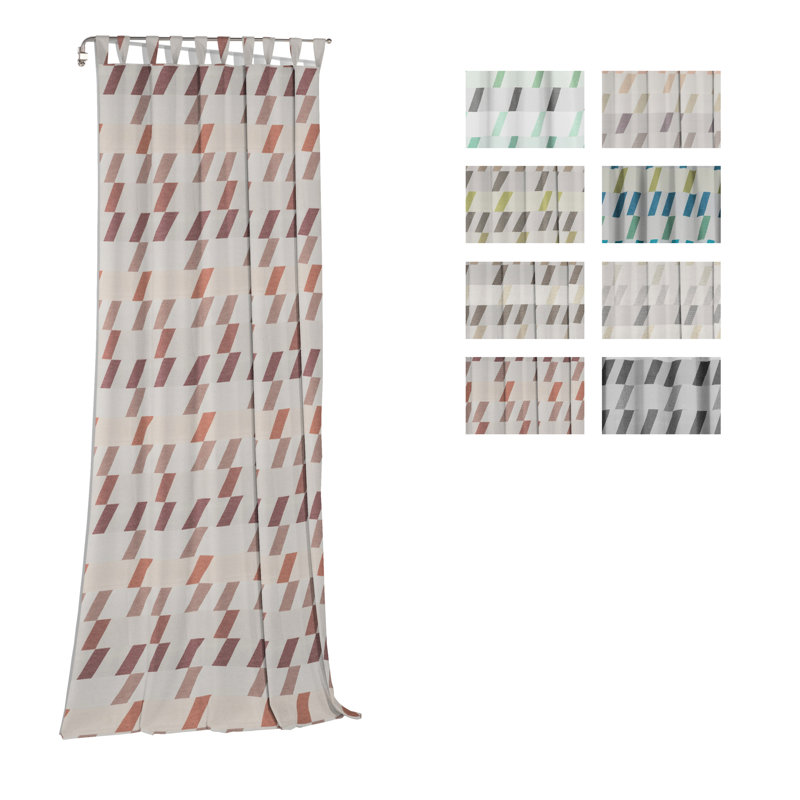 Lopez Room Darkening Curtain Single Panel, 132cm Width x 145cm Drop, Blue