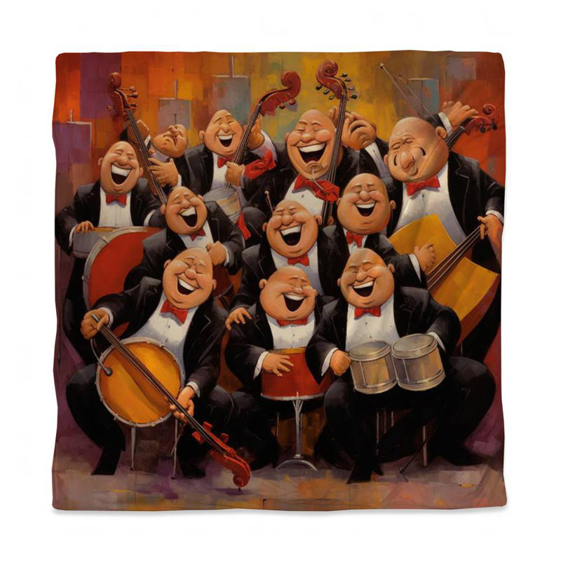 Housse de couette abstraite blanche pour grand lit | Groupe de musique