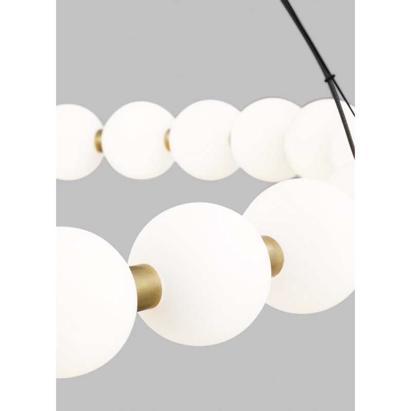 Orbet 1 - Light LED Chandelier, Natural Brass, 2.8" H x 42" W x 42" D