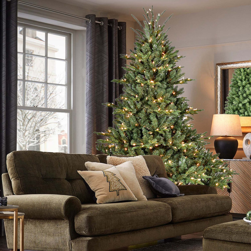 Arbre de Noël articulé en forme de PE / PVC pleine forme avec lumières UL et base en métal stable, H 6 pi