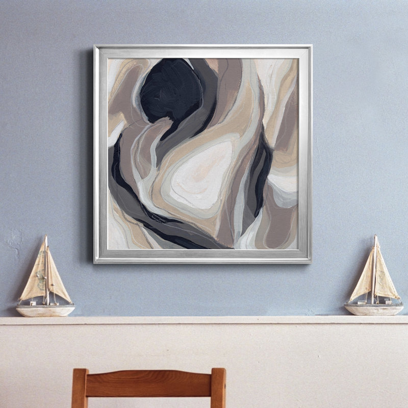" Stone Ripple II ", 24" H x 24" W x 1" D, Silver Framed Canvas, No Mat
