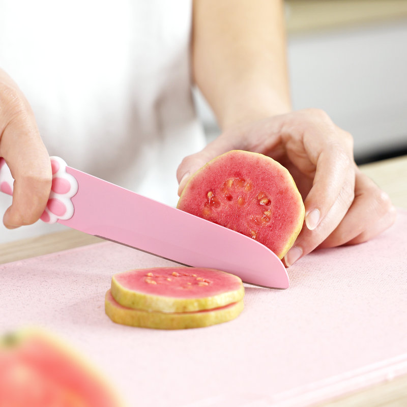 Ensemble de couteaux de cuisine 3 pièces Meowkit - Pattes de chat rose