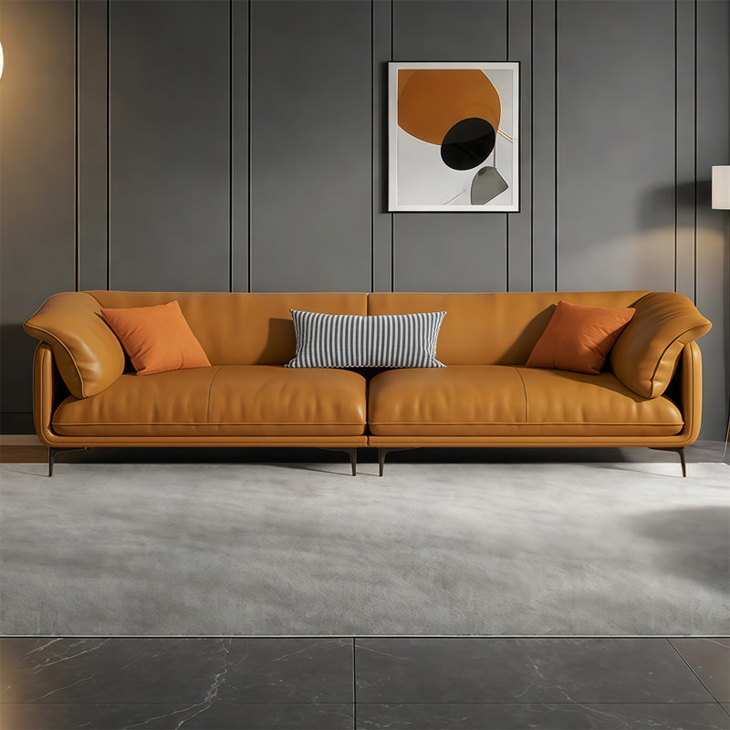 American minimalist sofa, 33.46" H x 133.85" W x 37.4" D, 5