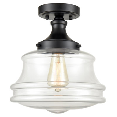 Plafonnier semi-encastré industriel en verre noir pour couloir chambre à coucher salle de bain cuisine salon douche salle de lavage