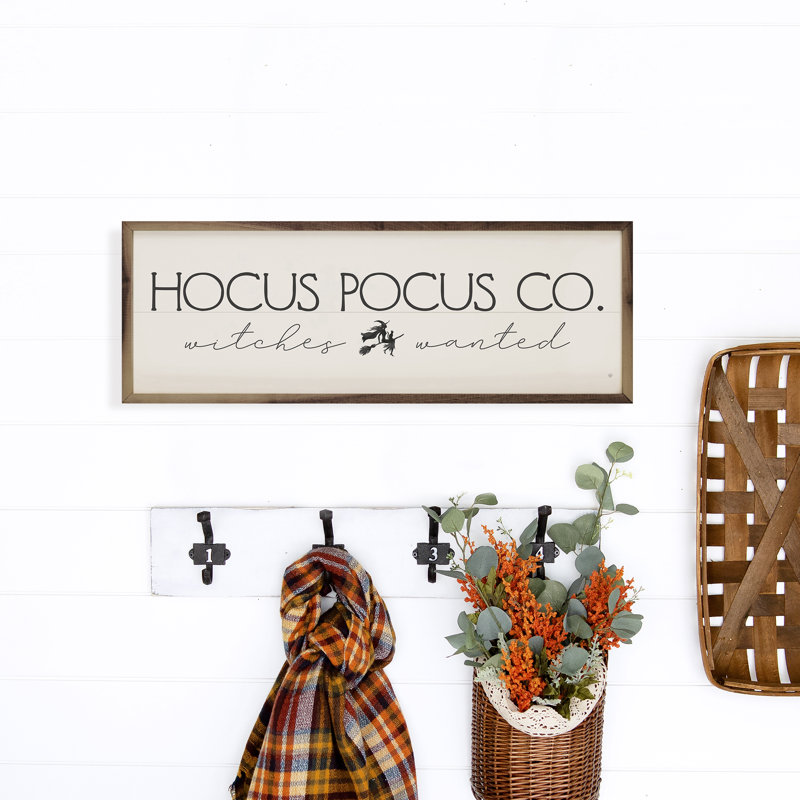 " Black Hocus Pocus Co ", White/Black, 8" H x 24" W