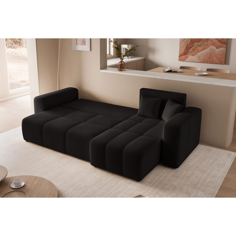 4 Seater Sofa Bed, Black