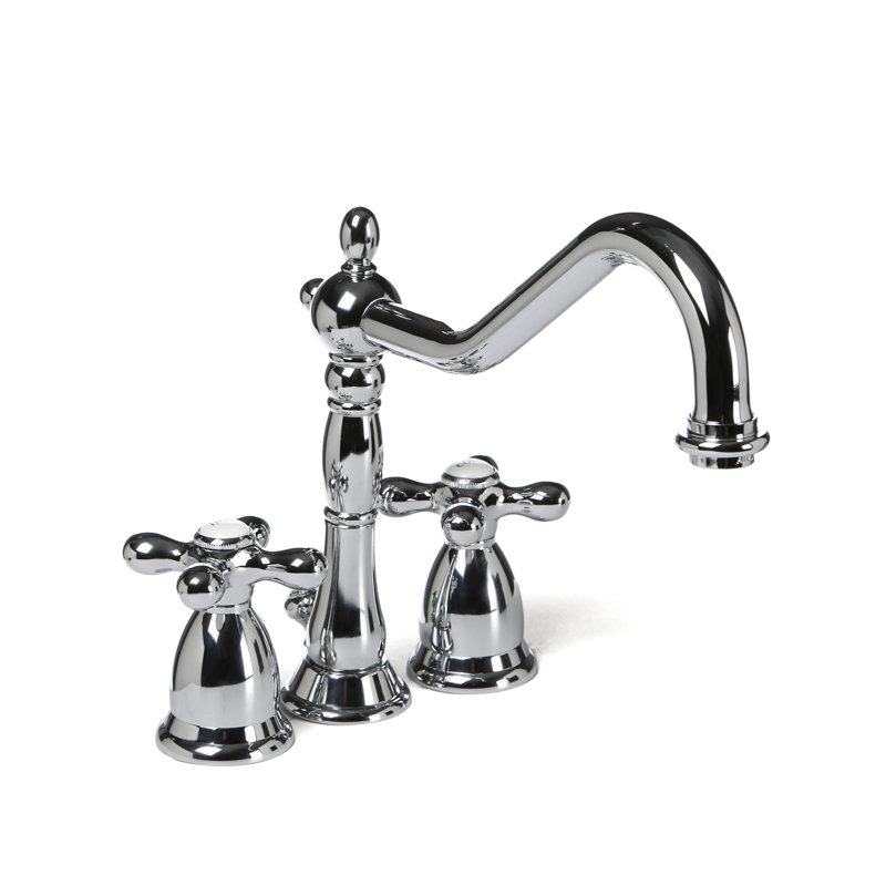 Robinet de salle de bain espacé avec ensemble de bonde Heritage, Chrome poli