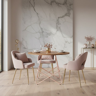 Swanley Elm Round Wood Top Dining Table