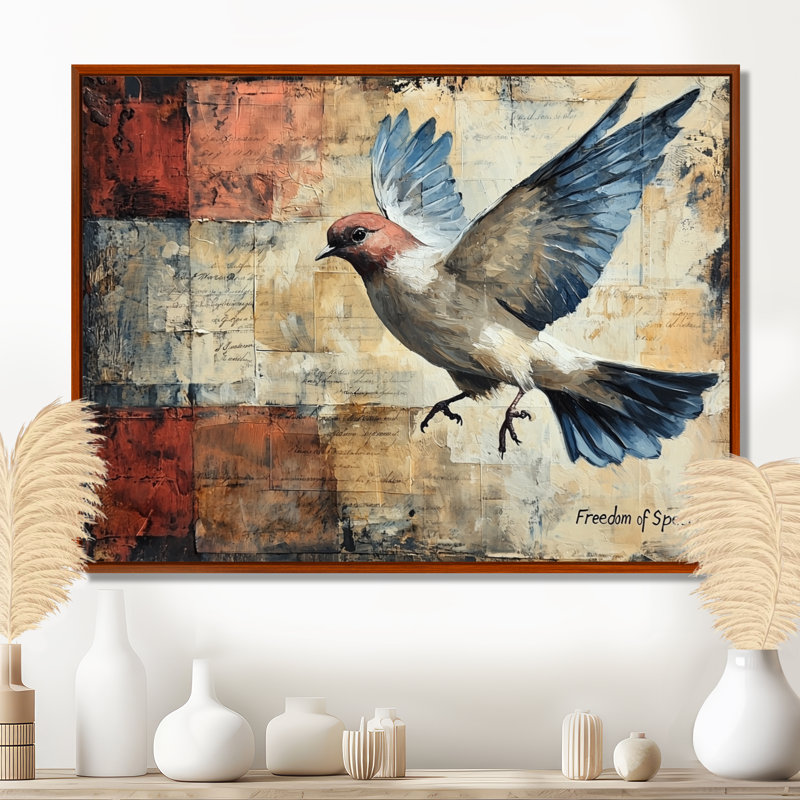 Représentation symbolique de la liberté d’expression. - Décoration murale oiseau, H 30 po x l 40 po, Brun