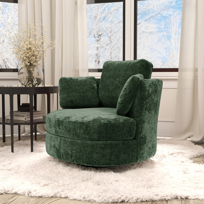 Fauteuil pivotant en tonneau 40,35 po Cheniile, Vert