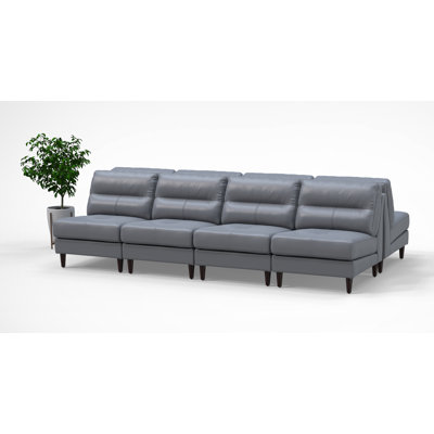 Ensemble de 8 chaises pour cafétérias pour 8 personnes, couleur gris, 100% cuir véritable
