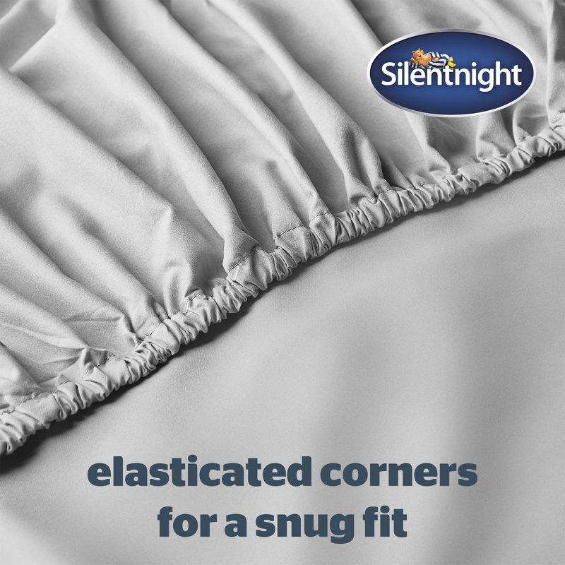 Silentnight Supersoft Fitted Sheet, Single (3'), Dove Grey