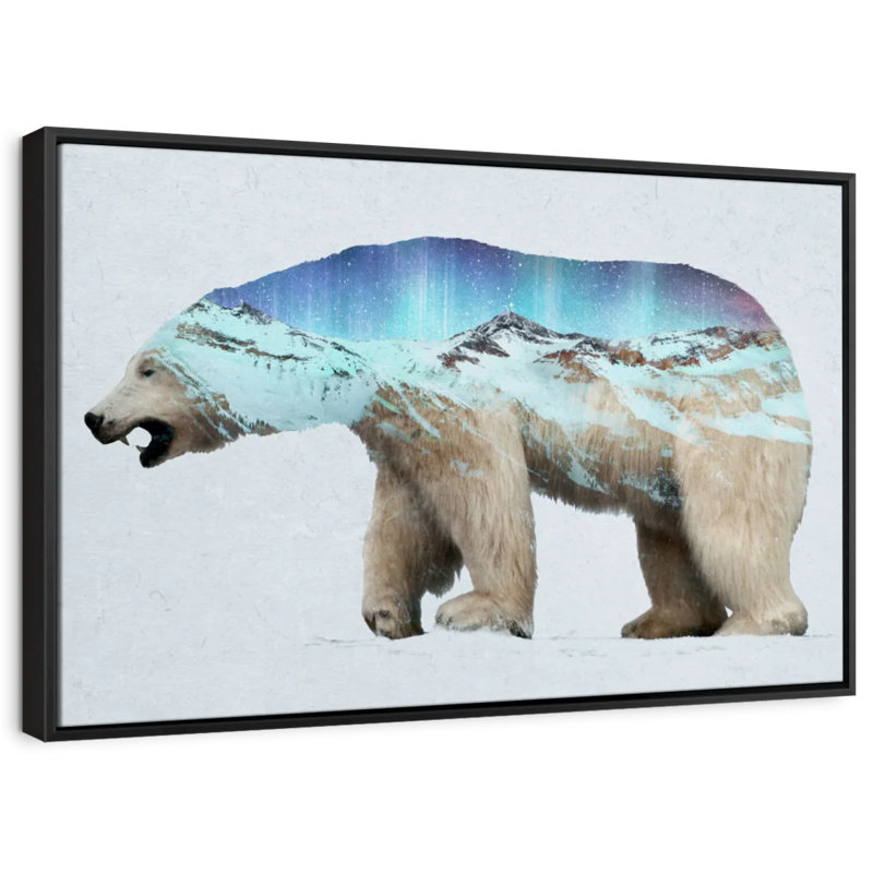L'ours polaire arctique, reproduction sur toile, H 17 po x l 25 po