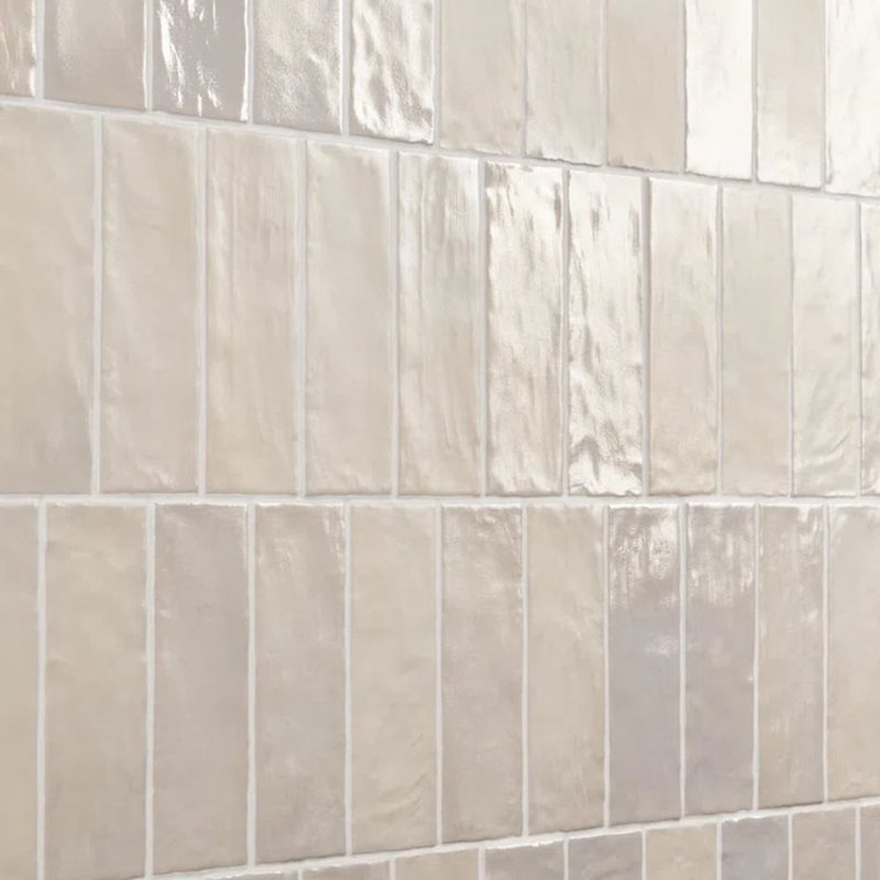 Mallorca 2.5 in. x 8 in. Zellige Ceramic Subway Tile (5.38 Sq. Ft. / Case), Cream