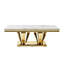 Table basse moderne 51,18 po en MDF épais de 0,78 po avec base en acier inoxydable